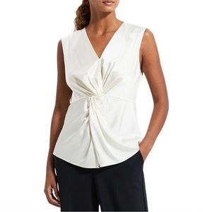 Theory satin wrap sleeveless blouse, sz 8
